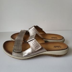 Clarks metallic velcro sandals